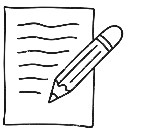 Ein Bleistift und Papier auf schwarzem Hintergrund