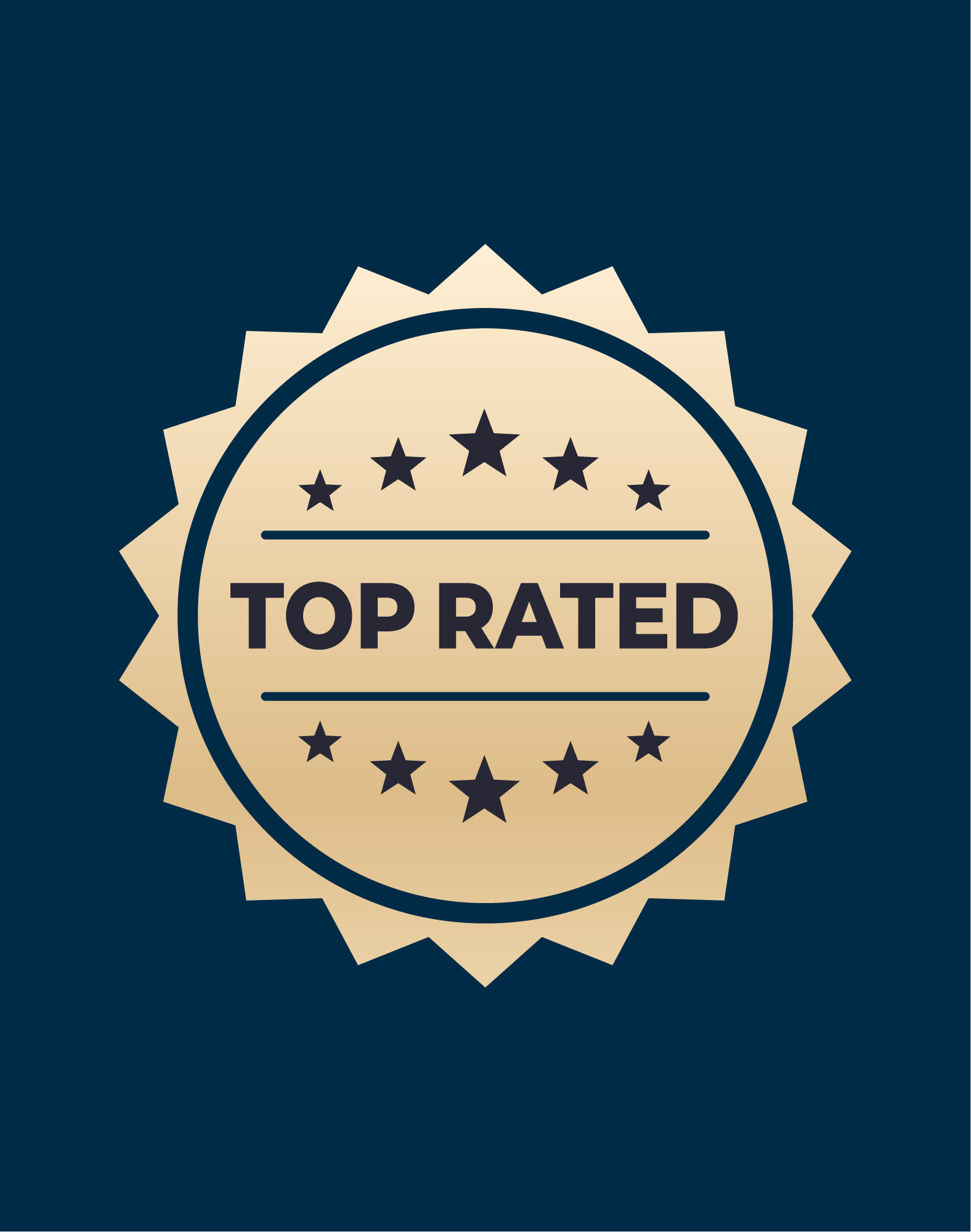 Ein goldenes Siegel mit schwarzem Text