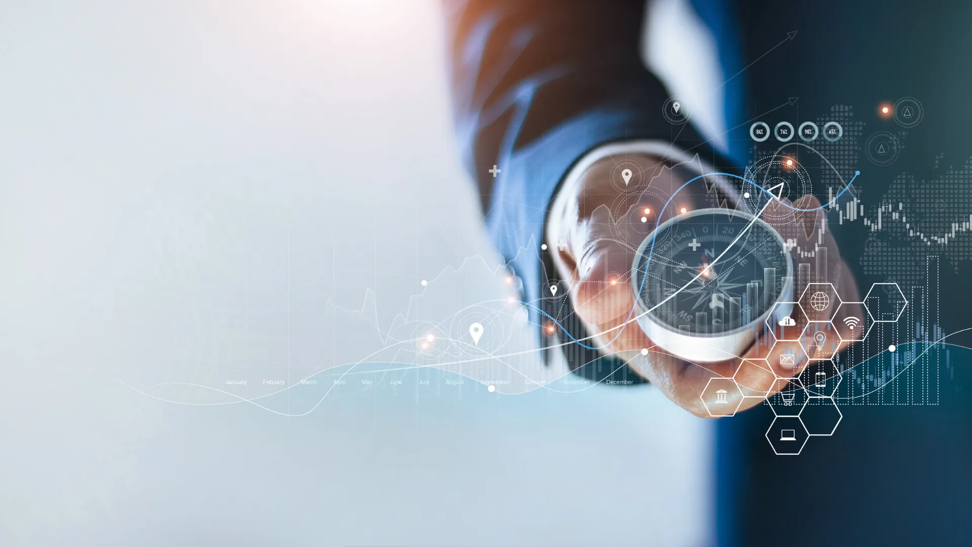 eine Hand, die einen runden Gegenstand hält