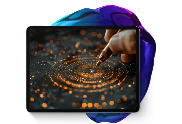 Hand, die Stift hält