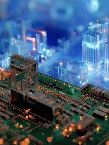 Eine Nahaufnahme einer Leiterplatte