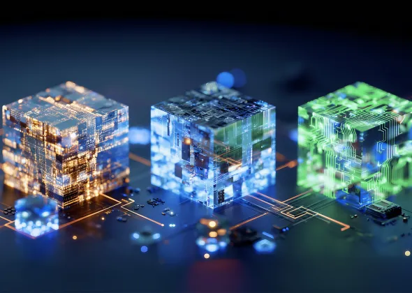 Eine Gruppe von Würfeln mit unterschiedlichen Farben