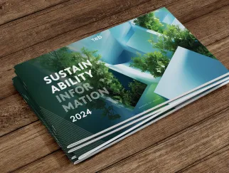 Nachhaltigkeitsinfo a book on a table
