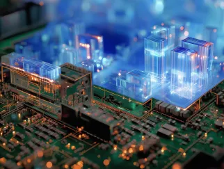 Eine Nahaufnahme einer Leiterplatte