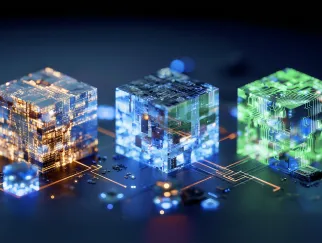 Eine Gruppe von Würfeln mit unterschiedlichen Farben