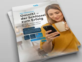 Eine Zeitschrift mit einer Frau, die ein Handy hält