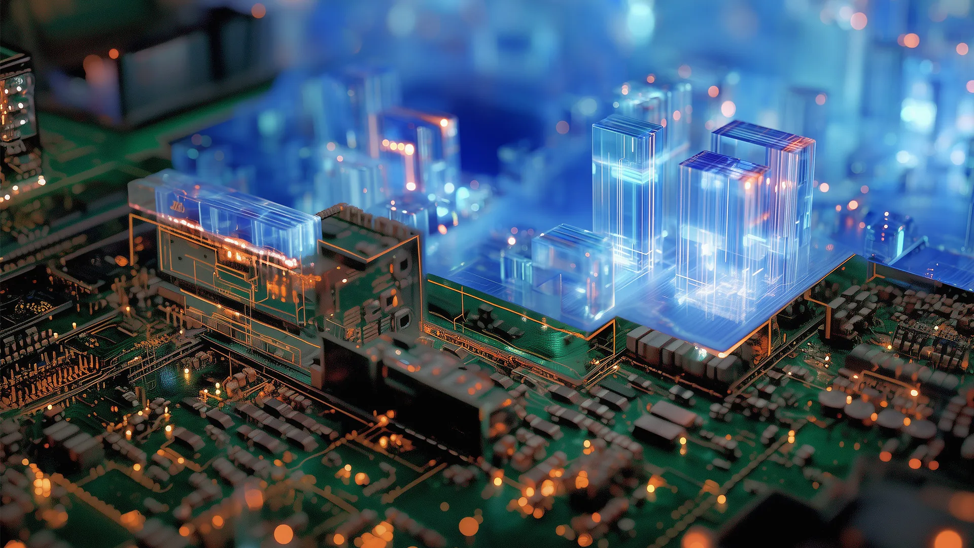 Eine Nahaufnahme einer Leiterplatte