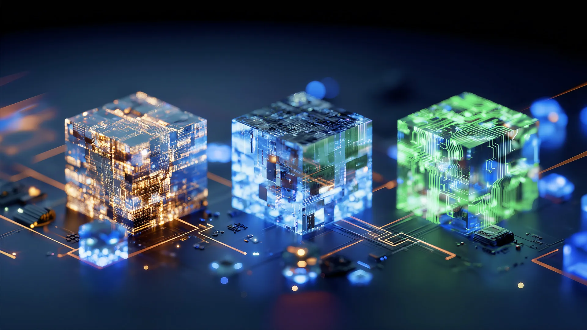 Eine Gruppe von Würfeln mit unterschiedlichen Farben