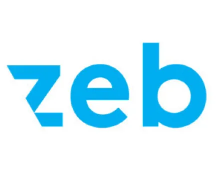 ein blaues Logo mit weißem Hintergrund